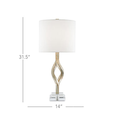 Currey & Company 6000-0071 Elyx Table Lamp in Chinois Silver Leaf 4