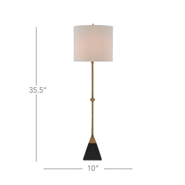 Currey & Company 6000-0078 Recluse Table Lamp in Vintage Brass/Black 4
