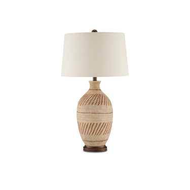 Currey & Company 6000-0088 Faiyum Table Lamp in Tan/Brown/Hand Rubbed Bronze 3