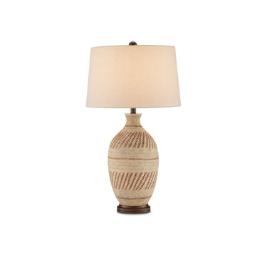 Currey & Company 6000-0088 Faiyum Table Lamp in Tan/Brown/Hand Rubbed Bronze 1
