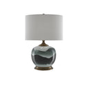 Currey & Company 6000-0109 Boreal Table Lamp in White/Green/Antique Brass 3