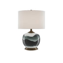 Currey & Company 6000-0109 Boreal Table Lamp in White/Green/Antique Brass 1