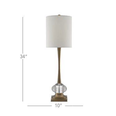 Currey & Company 6000-0167 Giovanna Table Lamp in Antique Brass/Clear 3