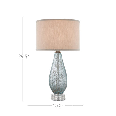 Currey & Company 6000-0181 Optimist Table Lamp in Pale Blue Speckle 4