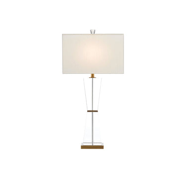 Currey & Company 6000-0210 Laelia Table Lamp in Clear/Antique Brass 3