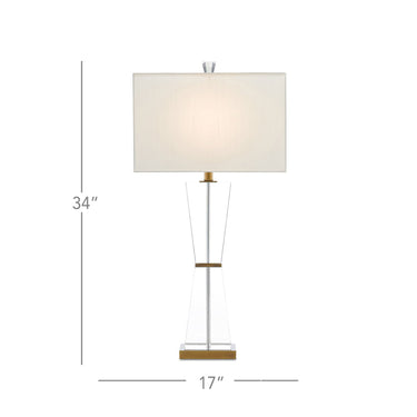 Currey & Company 6000-0210 Laelia Table Lamp in Clear/Antique Brass 6