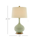 Currey & Company 6000-0218 Cait Table Lamp in Grass Green/Antique Brass 5