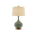 Currey & Company 6000-0218 Cait Table Lamp in Grass Green/Antique Brass 1