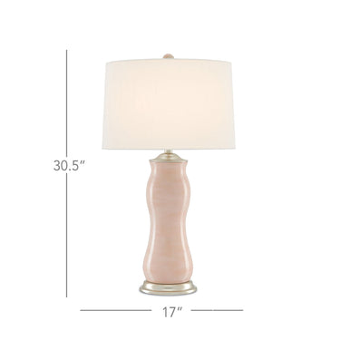 Currey & Company 6000-0236 Ondine Table Lamp in Blush/Silver Leaf 4