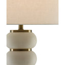 Currey & Company 6000-0276 Luko Table Lamp in White Mud/Antique Brass 2