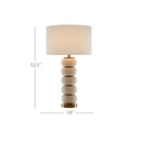Currey & Company 6000-0276 Luko Table Lamp in White Mud/Antique Brass 4