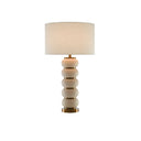 Currey & Company 6000-0276 Luko Table Lamp in White Mud/Antique Brass 1