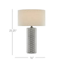 Currey & Company 6000-0283 Fisch Large Table Lamp in Gray/White/Antique Nickel 4