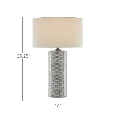 Currey & Company 6000-0283 Fisch Large Table Lamp in Gray/White/Antique Nickel 4