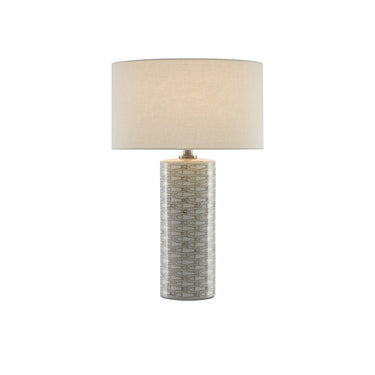 Currey & Company 6000-0283 Fisch Large Table Lamp in Gray/White/Antique Nickel 1