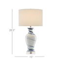 Currey & Company 6000-0316 Hanni Table Lamp in White/Blue 4