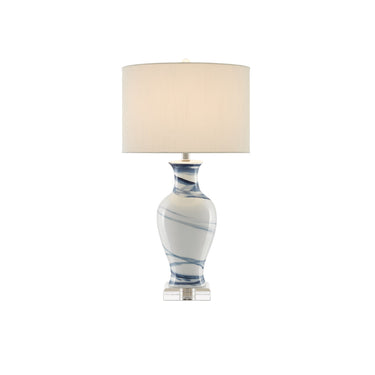 Currey & Company 6000-0316 Hanni Table Lamp in White/Blue 1