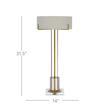 Currey & Company 6000-0355 Winsland Brass Table Lamp in Polished Brass/Clear 4