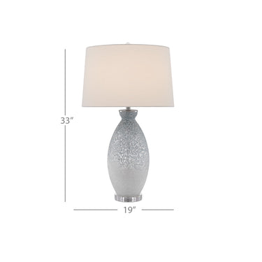 Currey & Company 6000-0467 Hatira Table Lamp in Pale Blue/White 5