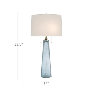 Currey & Company 6000-0498 Looke Table Lamp in Blue/Brass 4