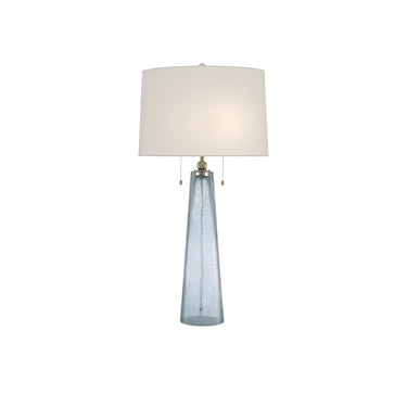 Currey & Company 6000-0498 Looke Table Lamp in Blue/Brass 1