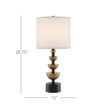 Currey & Company 6000-0509 Chastain Table Lamp in Antique Brass/Black 4