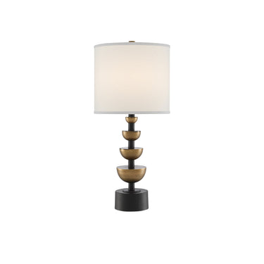 Currey & Company 6000-0509 Chastain Table Lamp in Antique Brass/Black 1