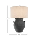 Currey & Company 6000-0537 Anza Table Lamp in Black Ash/Satin Black 6