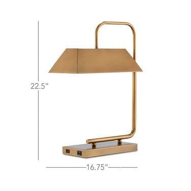 Currey & Company 6000-0565 Hoxton Brass Table Lamp in Light Antique Brass 5