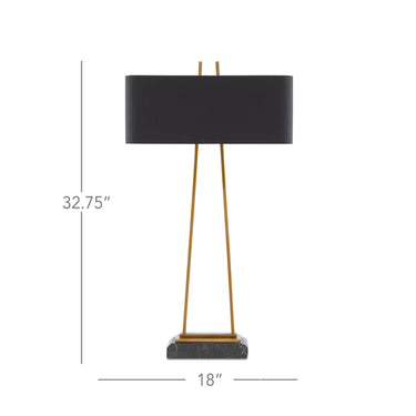 Currey & Company 6000-0566 Adorn Large Table Lamp in Antique Brass/Black 5