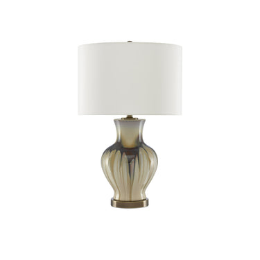Currey & Company 6000-0580 Muscadine Table Lamp in Cream/Brown/Antique Brass 3