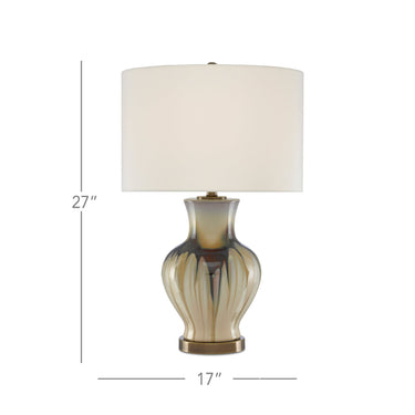 Currey & Company 6000-0580 Muscadine Table Lamp in Cream/Brown/Antique Brass 4