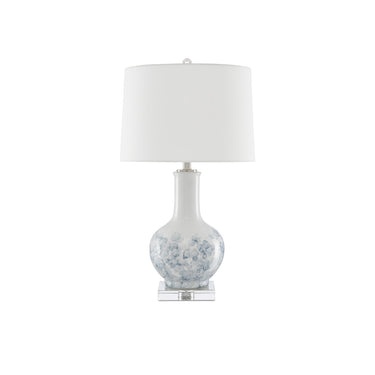 Currey & Company 6000-0581 Myrtle Table Lamp in White/Blue/Clear/Polished Nickel 3