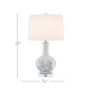 Currey & Company 6000-0581 Myrtle Table Lamp in White/Blue/Clear/Polished Nickel 4