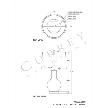 Currey & Company 6000-0581 Myrtle Table Lamp in White/Blue/Clear/Polished Nickel 5