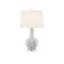 Currey & Company 6000-0581 Myrtle Table Lamp in White/Blue/Clear/Polished Nickel 1