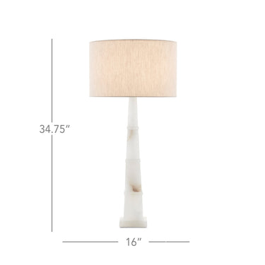 Currey & Company 6000-0595 Alabastro Table Lamp in Alabaster/Polished Nickel 4