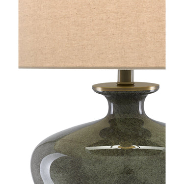 Currey & Company 6000-0601 Greenlea Table Lamp in Dark Gray/Moss Green/Antique Brass 2