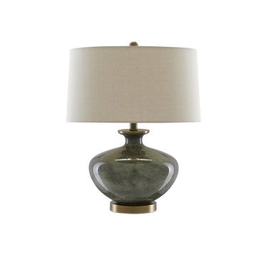 Currey & Company 6000-0601 Greenlea Table Lamp in Dark Gray/Moss Green/Antique Brass 3