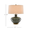 Currey & Company 6000-0601 Greenlea Table Lamp in Dark Gray/Moss Green/Antique Brass 4