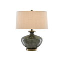 Currey & Company 6000-0601 Greenlea Table Lamp in Dark Gray/Moss Green/Antique Brass 1