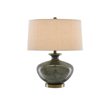 Currey & Company 6000-0601 Greenlea Table Lamp in Dark Gray/Moss Green/Antique Brass 1