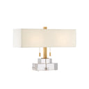 Currey & Company 6000-0602 Chiara Table Lamp in Clear/Antique Brass 3
