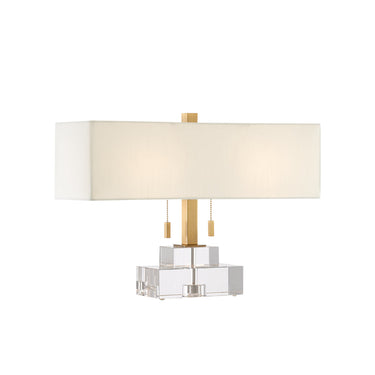 Currey & Company 6000-0602 Chiara Table Lamp in Clear/Antique Brass 3