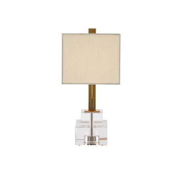 Currey & Company 6000-0602 Chiara Table Lamp in Clear/Antique Brass 4