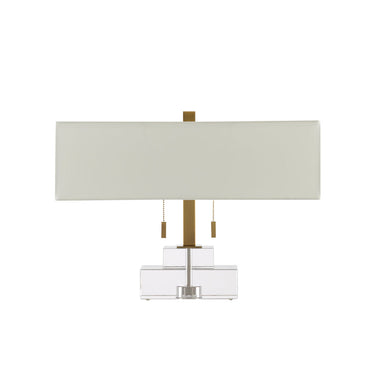 Currey & Company 6000-0602 Chiara Table Lamp in Clear/Antique Brass 5