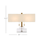 Currey & Company 6000-0602 Chiara Table Lamp in Clear/Antique Brass 6