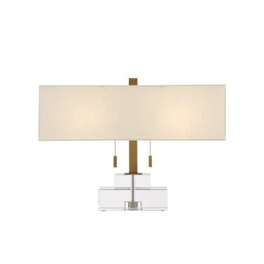 Currey & Company 6000-0602 Chiara Table Lamp in Clear/Antique Brass 1