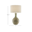 Currey & Company 6000-0611 Loro Table Lamp in Dark Moss Green/Gold 4