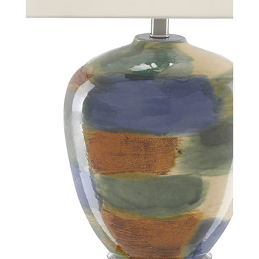 Currey & Company 6000-0613 Rainbow Table Lamp in Blue/Green/Sand/Rust/Clear 2